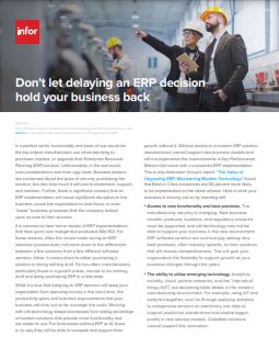 Don’t let delaying an ERP decision
